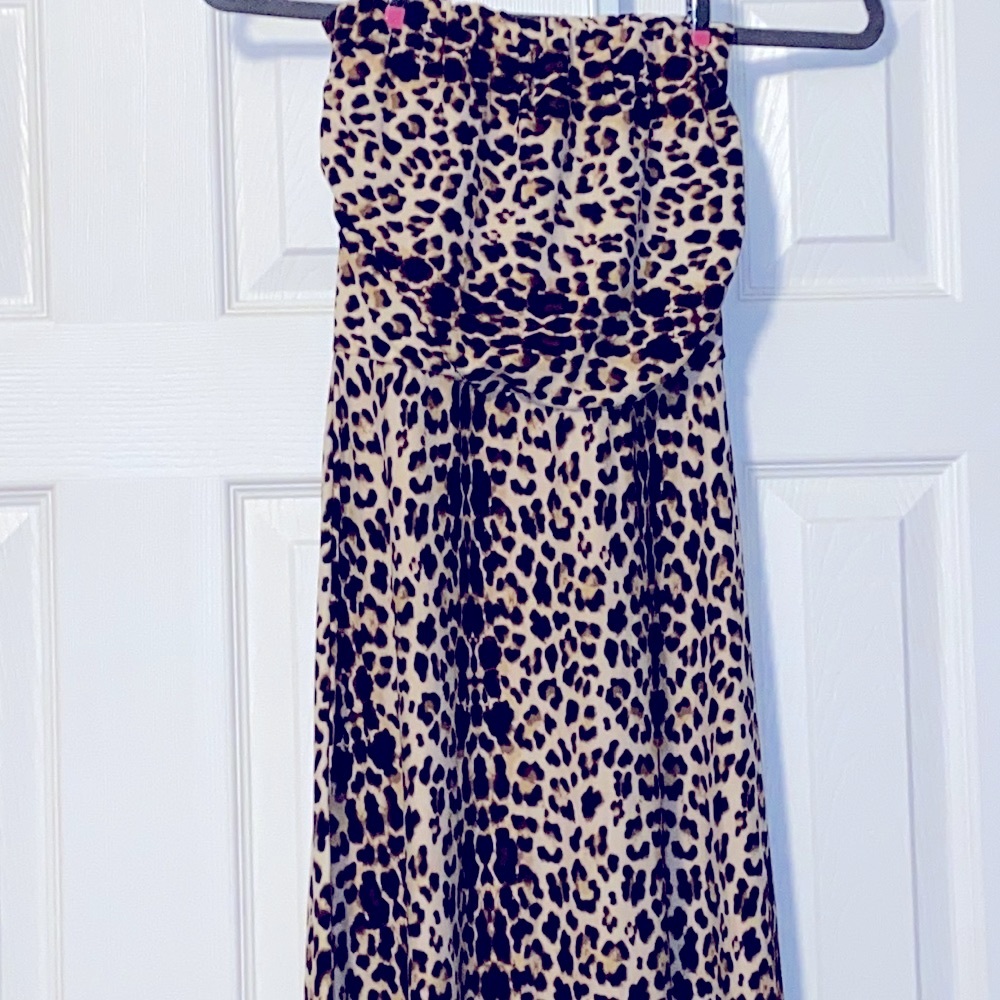 🎈5 items for $20 bundles NWOT Long Cheetah Sundress size Medium - Picture 2 of 5